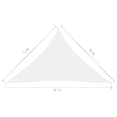 vidaXL Zonnescherm driehoekig 5x5x6 m oxford stof wit