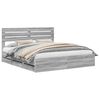 vidaXL Bedframe met lade Grijs Sonoma 180 x 200 cm Ingenieurshout