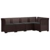 vidaXL 5-Zits Tuin Sofa met Kussens Rattan Look PP Bruin