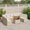 vidaXL Tuin Sofa Set met kussen met kussen 10 pcs Beige en Cr&egrave;me