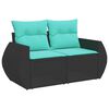 vidaXL 7-delige Loungeset met kussens poly rattan zwart