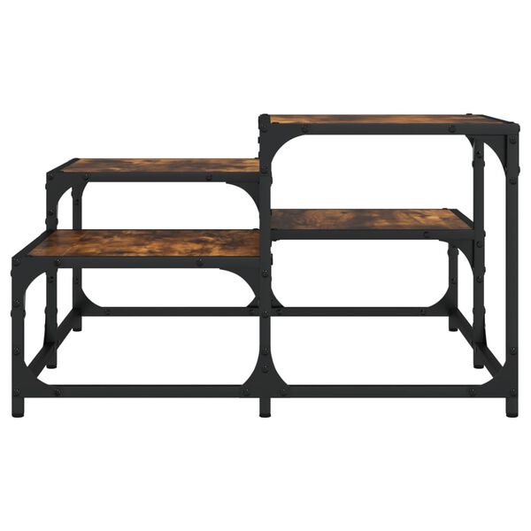 vidaXL Salontafel 68x68x40 cm bewerkt hout gerookt eikenkleurig