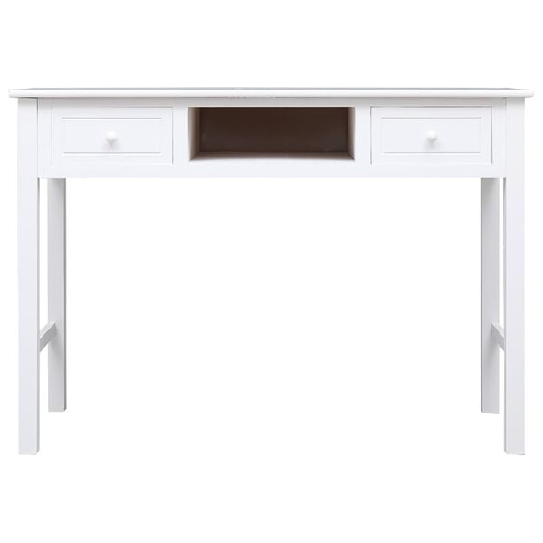 vidaXL Bureau 108x45x76 cm massief paulowniahout wit