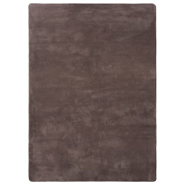 vidaXL Vloerkleed teddy 170x120 cm taupe