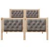 vidaXL Bedframe met hoofdeinde Taupe 120 x 190 cm Massief grenenhout