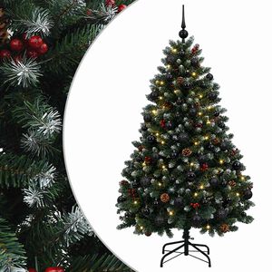 vidaXL Kunstkerstboom groen met kerstballen 150 cm 150 LED's Warmwit