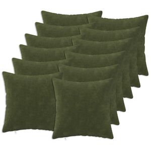 vidaXL Kussensloop 12 st HEERLEN Groen 40 x 40 cm Microfiber Fleece