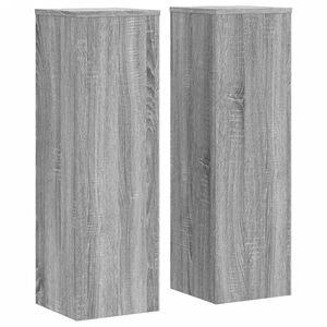 vidaXL Plantenstandaards 2 st 25x25x80 cm bewerkt hout grijs sonoma