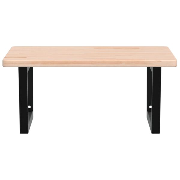 vidaXL Badkamer wandschap staal en massief eikenhout