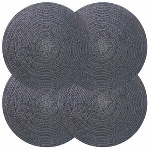 vidaXL Jute placematten 4 st Donkergrijs 100% Tossa Jute