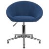 vidaXL Eetkamerstoel draaibaar stof blauw
