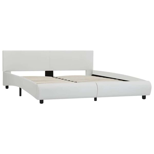 vidaXL Bedframe met LED kunstleer wit 180x200 cm
