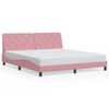 vidaXL Bedframe met LED zonder matras fluweel roze 180x200 cm