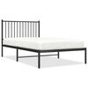 vidaXL Bedframe met hoofdbord metaal zwart 100x190 cm