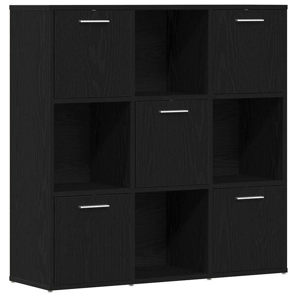 vidaXL Boekenkast 90x28x90 cm bewerkt hout zwart eikenkleur