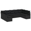 vidaXL Tuinbankenset 9 st Zwart poly rattan