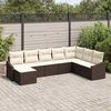 vidaXL Tuin Sofa Set met kussen 8 pcs Bruin en Cr&egrave;me poly rattan