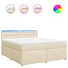vidaXL Boxspring met matras stof cr&egrave;mekleurig 180x200 cm