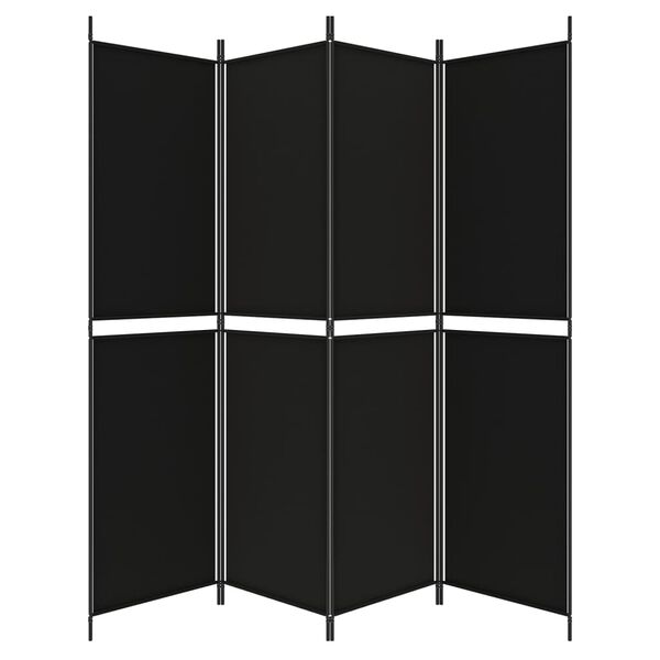 vidaXL Kamerscherm met 4 panelen 200x200 cm stof zwart