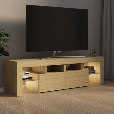 vidaXL Tv-meubel LED-verlichting 140x36,5x40 cm sonoma eikenkleurig