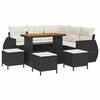vidaXL Tuinbankenset 9 st Zwart poly rattan