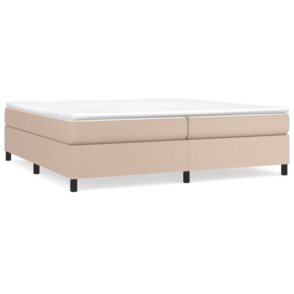vidaXL Boxspring met matras kunstleer cappuccinokleurig 200x200 cm