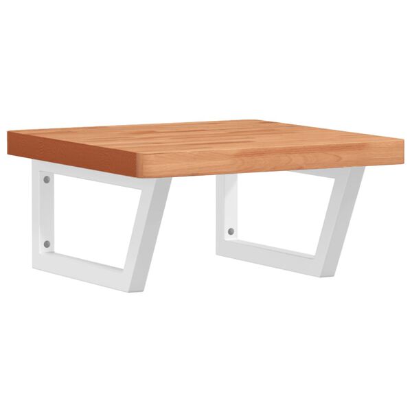 vidaXL Badkamer wandschap staal en massief beukenhout