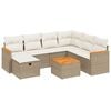 vidaXL 8-delige Loungeset met kussens poly rattan beige