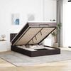 vidaXL Bed met matras 140x190 cm stof donkerbruin