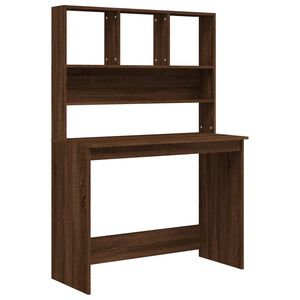 vidaXL Bureau met schappen 102x45x148 cm bewerkt hout bruineikenkleur