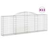 vidaXL Schanskorven 13 st gewelfd 300x30x100/120 cm ijzer