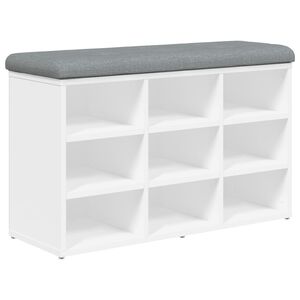 vidaXL Schoenenbank Wit 82x32x50 cm Bewerkt Hout