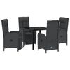 vidaXL Tuin eettafelset 5 st Zwart poly rattan
