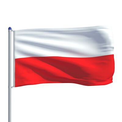vidaXL Vlag met vlaggenmast Polen 6 m aluminium