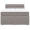 vidaXL Boxspring met matras stof taupe 160x200 cm