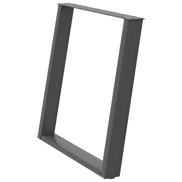 vidaXL Eettafelpoten 2 st U-vormig 80x(72-73) cm staal antraciet