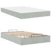 vidaXL Bedframe met matras met matras 2 pcs Lichtgrijs Fluweel