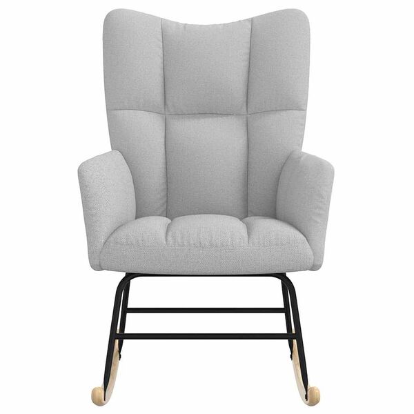 vidaXL Schommelstoel stof wolk grijs