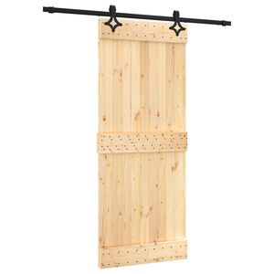 vidaXL Schuifdeur 85 x 210 cm Massief Grenenhout (Niet-Behandeld)