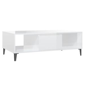 vidaXL Salontafel 103,5x60x35 cm bewerkt hout hoogglans wit