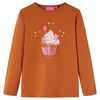 Kindershirt met lange mouwen 116 cognackleurig