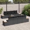 vidaXL Tuin Sofa Set met kussen met opslag 9 pcs Zwart Poly riet