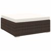 vidaXL Voetensteun 1 st met kussen poly rattan bruin
