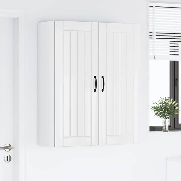 vidaXL Keukenkast Lucca Hoogglans Wit 80 x 31 x 100 cm Bewerkt hout