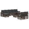 vidaXL Tuinbankenset 10 st Grijs en Donkergrijs poly rattan
