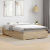 vidaXL Bedframe Bruin 140 x 200 cm Bewerkt hout