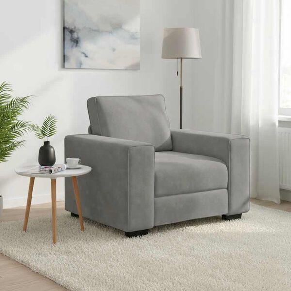 vidaXL Fauteuil 100x77x82 cm fluweel lichtgrijs