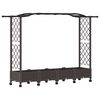 vidaXL Verhoogd Bed met Trellis en Dak Bruin 207 x 40 x 129 cm PP