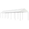 vidaXL Prieel met dak 13,38x2,28x2,69 m polyetheen wit
