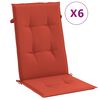 vidaXL Stoelkussens 6 st hoge rug 120x50x4 cm stof gem&ecirc;leerd rood